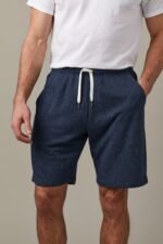 Tims Unisex French Terry Shorts - Navy Marl 9" - Image 4